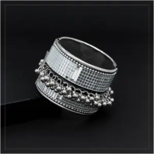 Women's Silver Color Oxidised Adjustable Bracelet