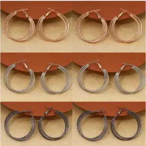 Women's Multi Color Antique Earrings Combo Of 6 Pairs