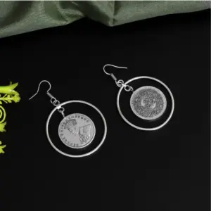 Women's Silver Color Oxidised Earrings