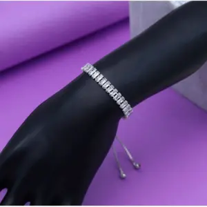 Women's Silver Color Rhinestone Adjustable Bracelet