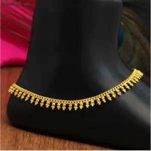 Women's Gold Color Anklets (Free Size: Upto 10")