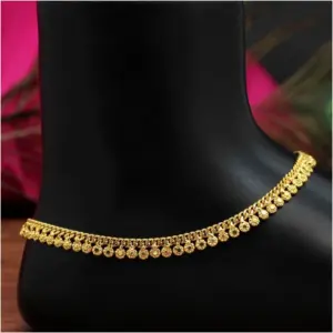 Women's Gold Color Anklets (Free Size: Upto 10")