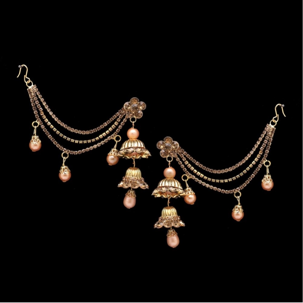 Women's Gold Color Bahubali Earrings - Image 3