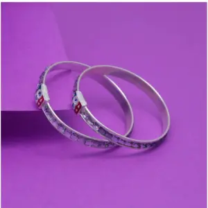 Silver Color 1 Pair Of Oxidised Kids Bangles Size: 1.6