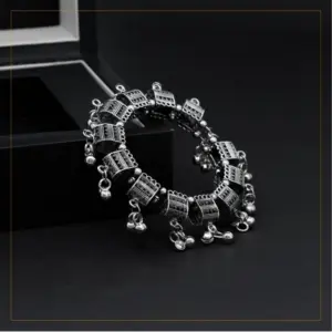 Women's Silver Color Oxidised Adjustable Bracelet