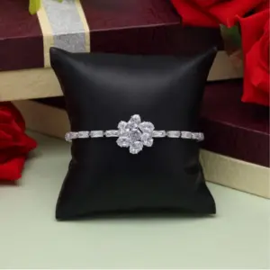 Women's White Color Rhinestone Adjustable Bracelet