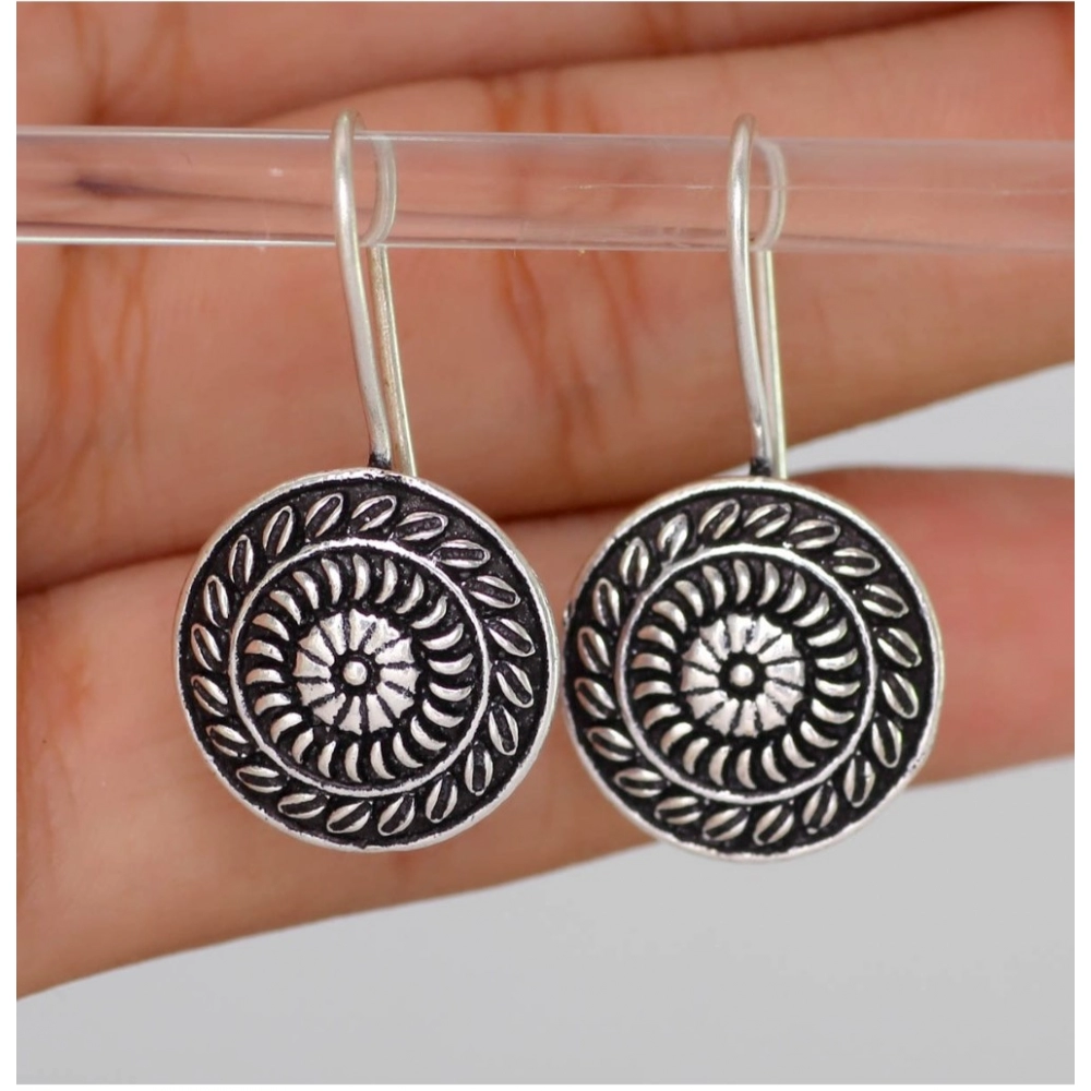 Women's Indian Traditional Oxidised Stud Brass Earrings - Image 3