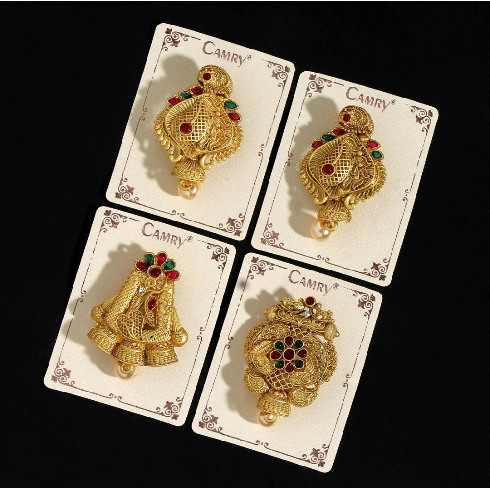 Women's Maroon & Green Color Use Burkha Pin & Dupatta / Saree Pin Combo Of 4 Piece