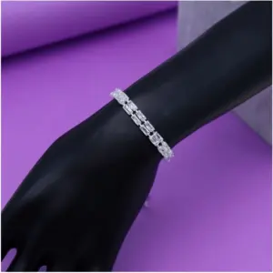 Women's Silver Color Rhinestone Adjustable Bracelet