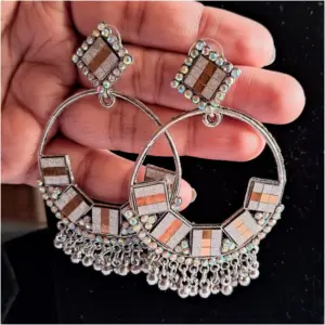 Women's Gold & Silver Color Oxidised Earrings