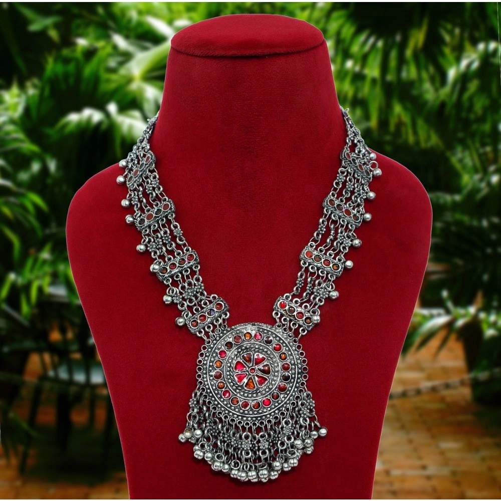 Women's Multi Color Oxidised Meena Necklace