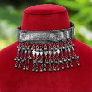 Women's White Color Oxidised Necklace