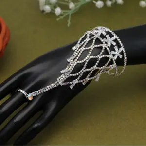 Women's White Color Hathphool Adjustable Bracelet