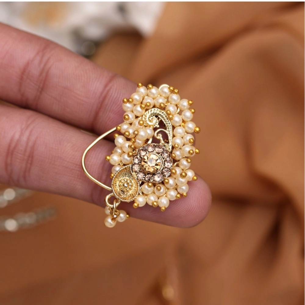 Women's Gold Color Nose Pin - Image 2