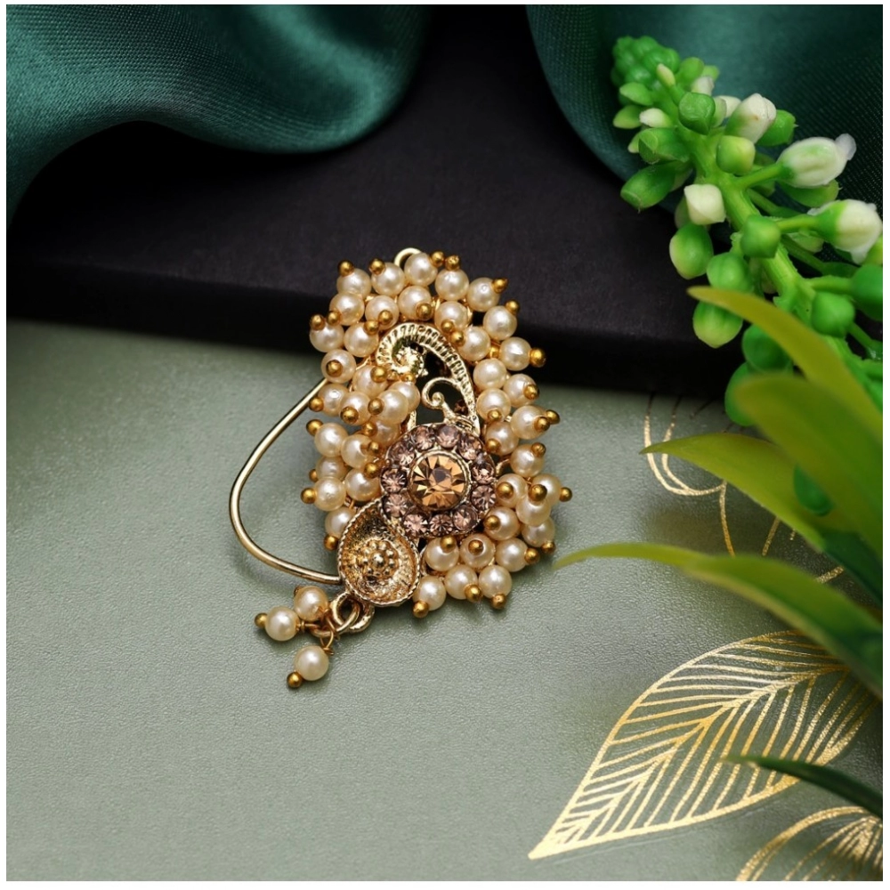 Women's Gold Color Nose Pin - Image 3