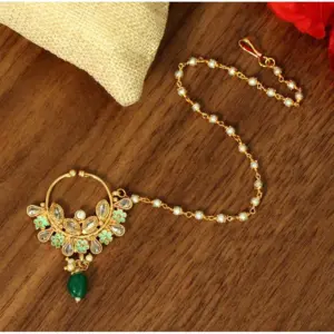 Women's Green Color Nose Nath