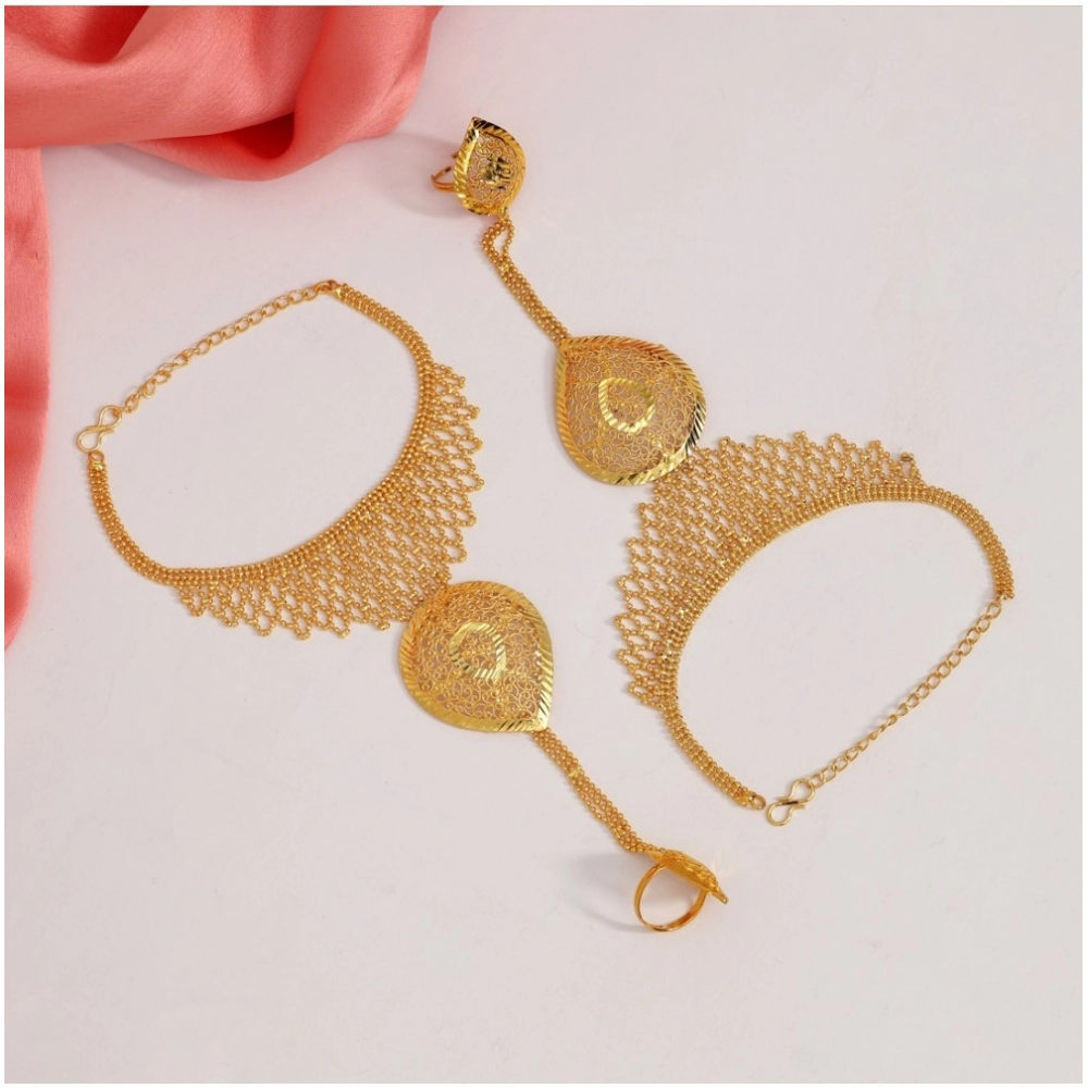 Women's Gold Plated Hathphool Adjustable Chain - Image 3