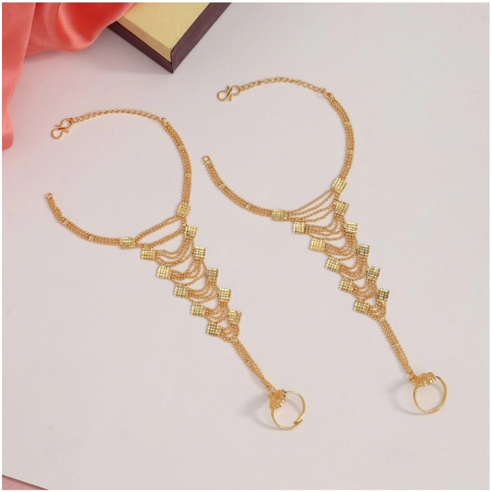 Women's Gold Plated Hathphool Adjustable Chain - Image 3