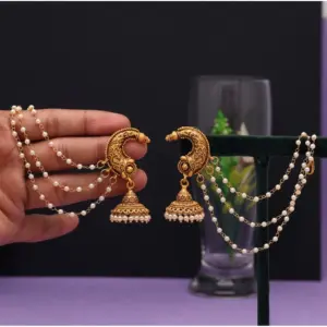 Women's Gold Color Matte Gold Earrings