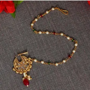 Women's Maroon & Green Color Nose Nath