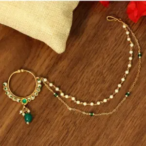 Women's Green Color Nose Nath