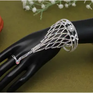 Women's White Color Hathphool Adjustable Bracelet