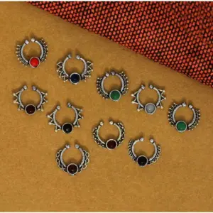 Women's Assorted Color And Design Nose Pin Combo Of 10 Pieces