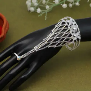 Women's White Color Hathphool Adjustable Bracelet