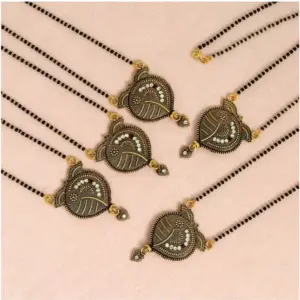 Women's Gold Color 5 Piece Of Mangalsutra Combo