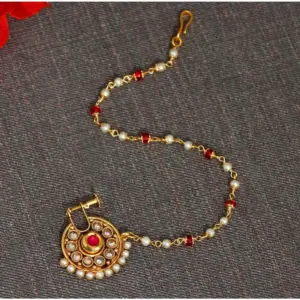 Women's Maroon Color Nose Nath