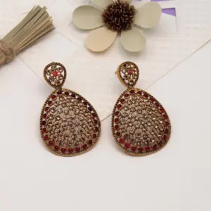 Women's Rani Color Matte Gold Earrings