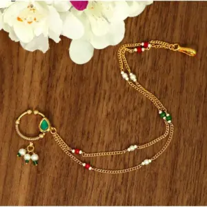 Women's Green Color Nose Nath