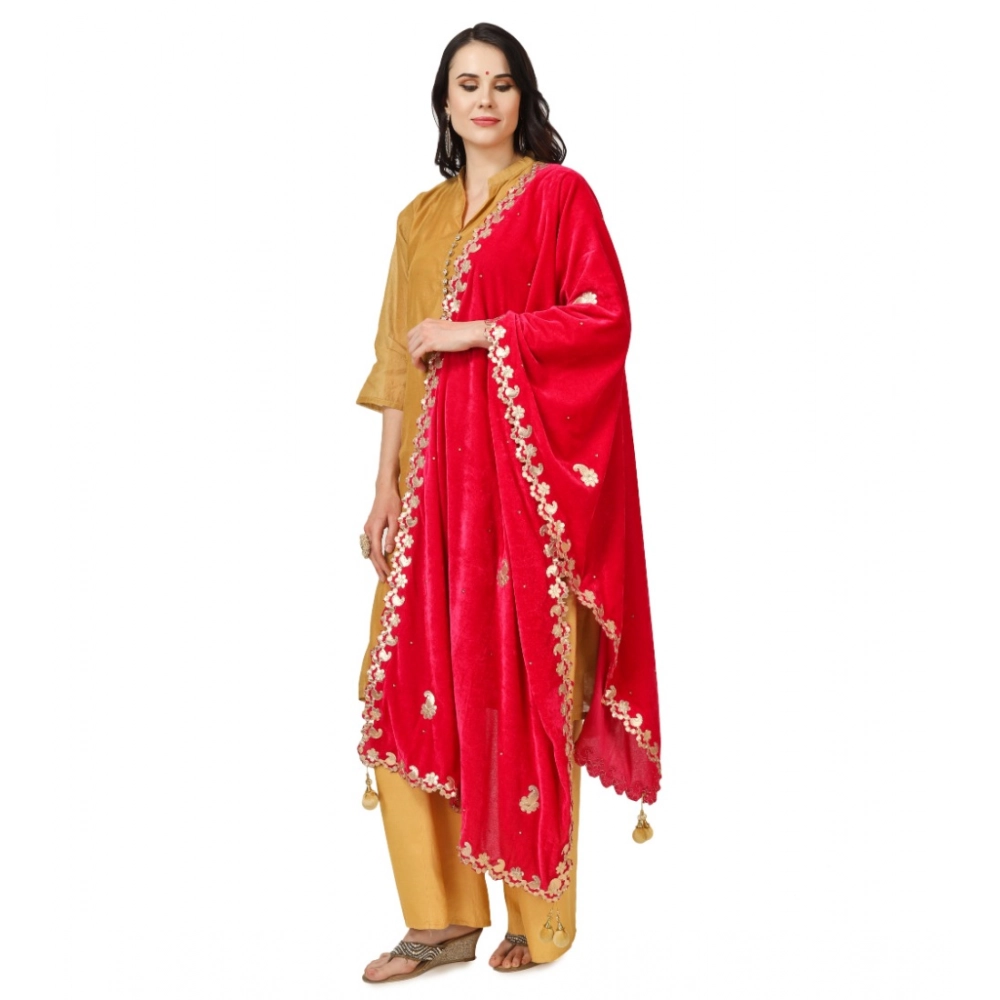 Women's Velvet Gotta Patti Dupatta (Pink, Length:?2.25 to 2.50 Mtr) - Image 5