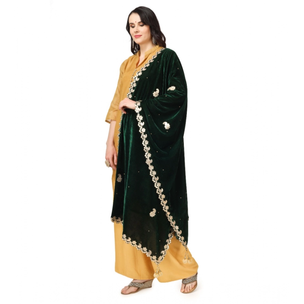 Women's Velvet Gotta Patti Dupatta (Green, Length:?2.25 to 2.50 Mtr) - Image 5