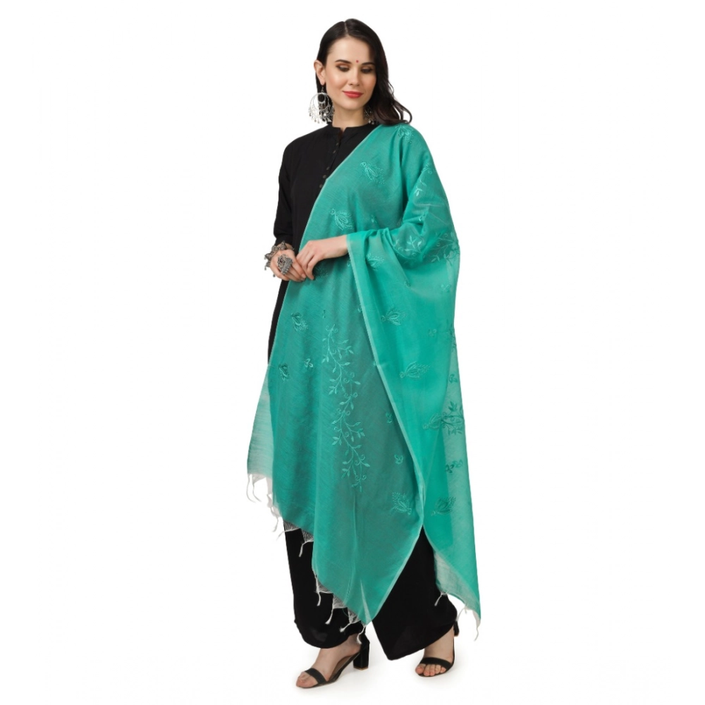 Women's Cotton Embroidered Dupatta (Turquoise, Length:?2.25 to 2.50 Mtr) - Image 5