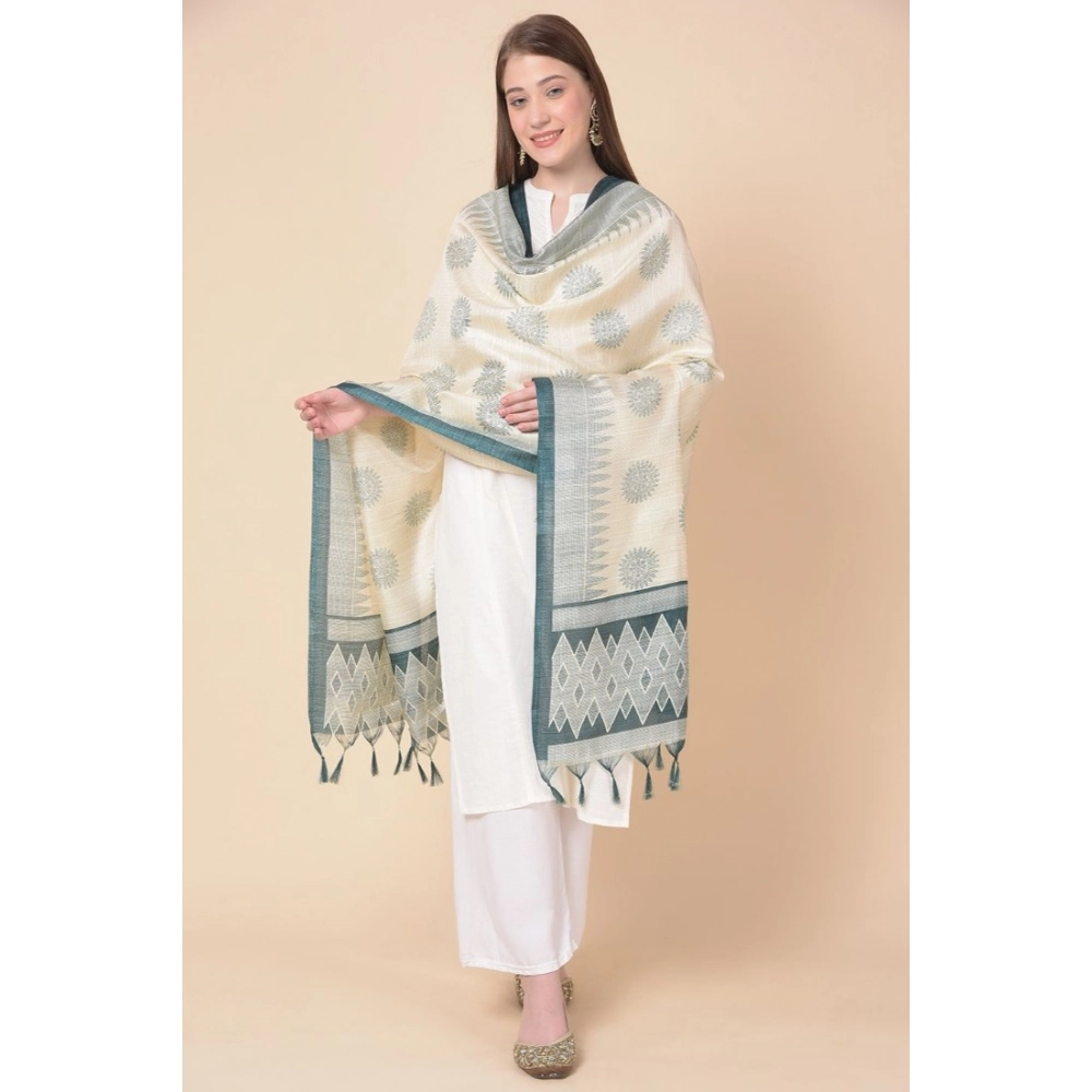 Women's Art Silk Printed Dupatta (Grey, Length:?2.25 to 2.50 Mtr) - Image 3