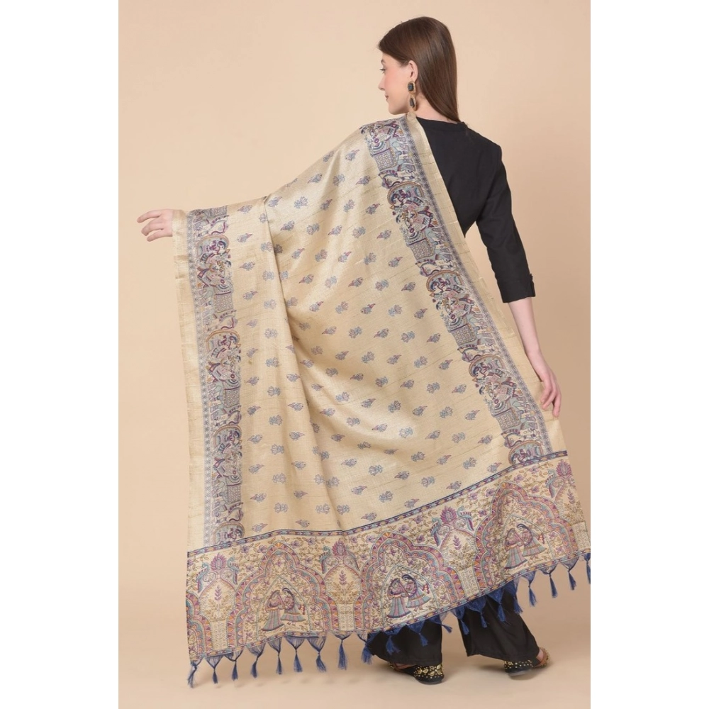 Women's Art Silk Printed Dupatta (Gold, Length:?2.25 to 2.50 Mtr) - Image 4