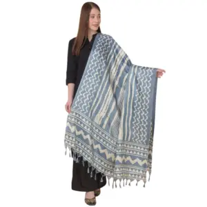 Women's Art Silk Printed Dupatta (Grey, Length:?2.25 to 2.50 Mtr)