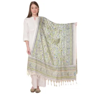 Women's Art Silk Printed Dupatta (Grey, Length:?2.25 to 2.50 Mtr)