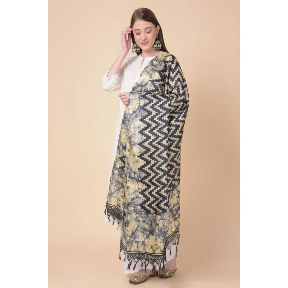 Women's Art Silk Printed Dupatta (Black, Length:?2.25 to 2.50 Mtr) - Image 4