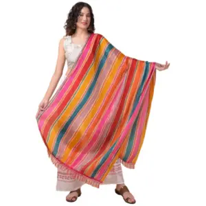 Women's Chanderi Printed Dupatta (Multicolor, Length:?2.25 to 2.50 Mtr)