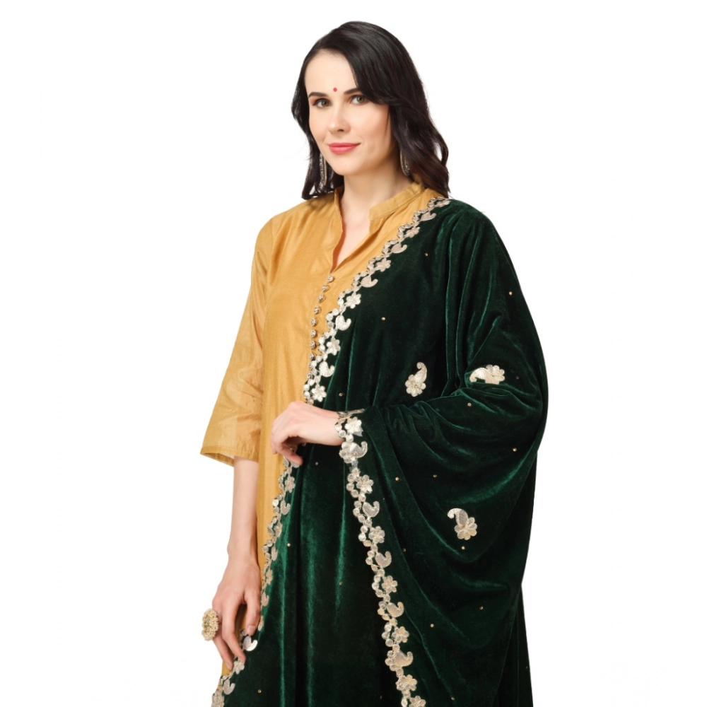 Women's Velvet Gotta Patti Dupatta (Green, Length:?2.25 to 2.50 Mtr) - Image 4