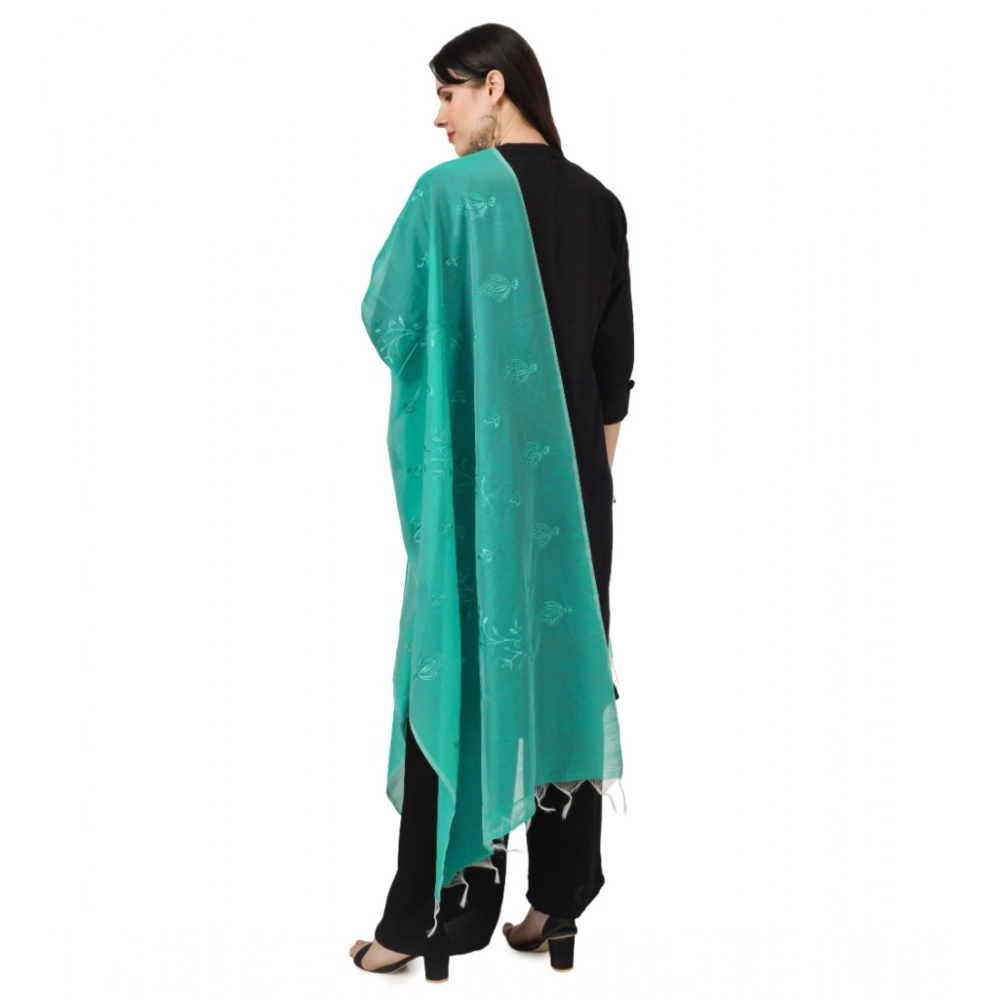 Women's Cotton Embroidered Dupatta (Turquoise, Length:?2.25 to 2.50 Mtr) - Image 3