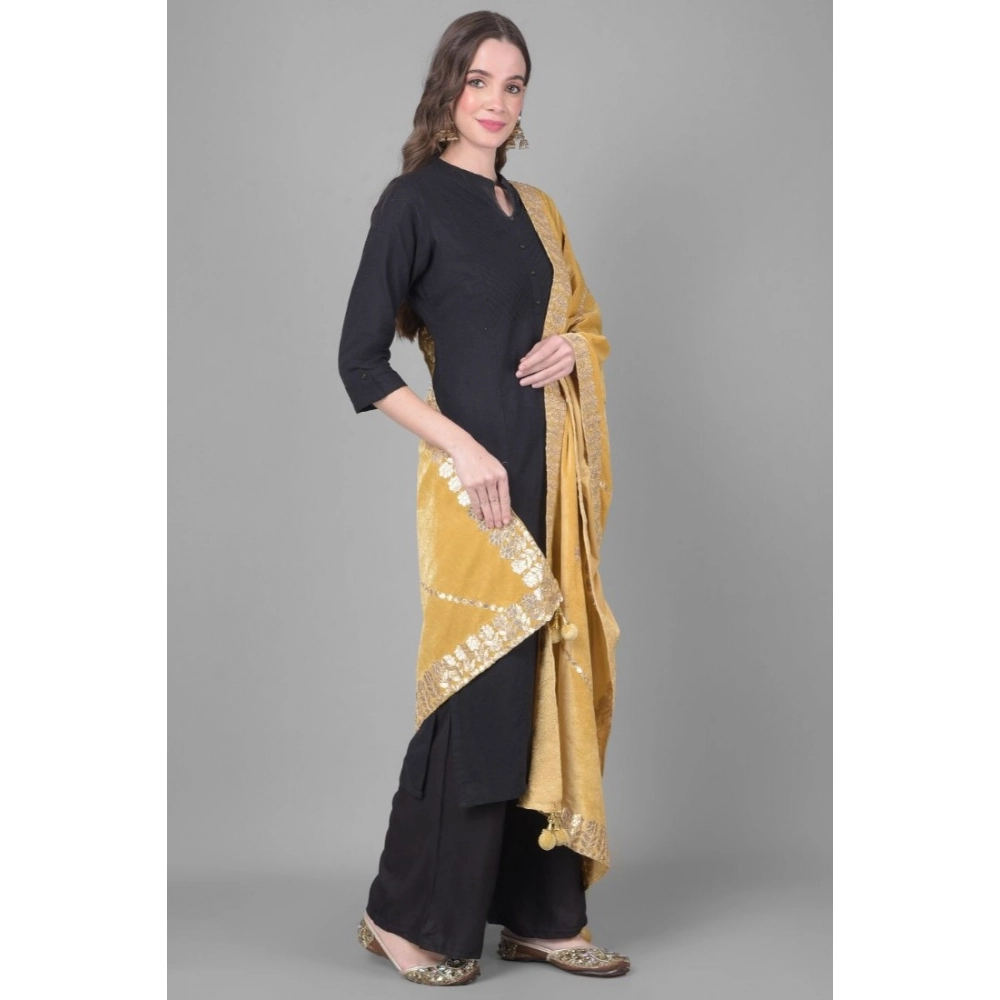 Women's Velvet Gotta Patti Dupatta (Gold, Length:?2.25 to 2.50 Mtr) - Image 2