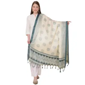 Women's Art Silk Printed Dupatta (Grey, Length:?2.25 to 2.50 Mtr)
