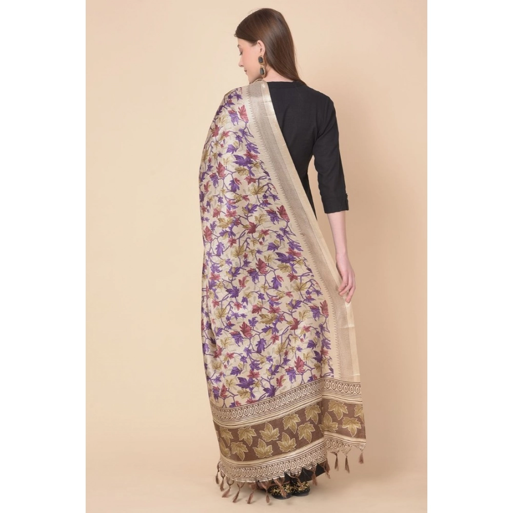 Women's Art Silk Printed Dupatta (Gold, Length:?2.25 to 2.50 Mtr) - Image 4