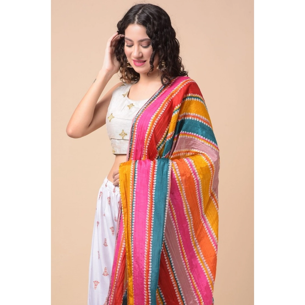 Women's Chanderi Printed Dupatta (Multicolor, Length:?2.25 to 2.50 Mtr) - Image 2