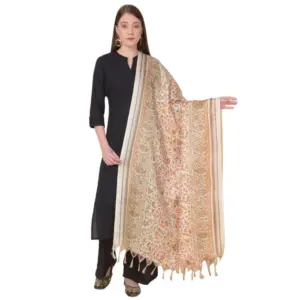 Women's Art Silk Printed Dupatta (White, Length:?2.25 to 2.50 Mtr)