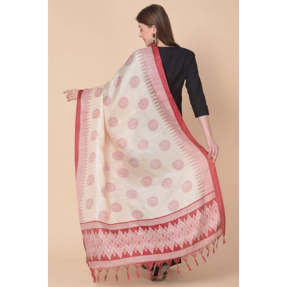 Women's Art Silk Printed Dupatta (Maroon, Length:?2.25 to 2.50 Mtr) - Image 5