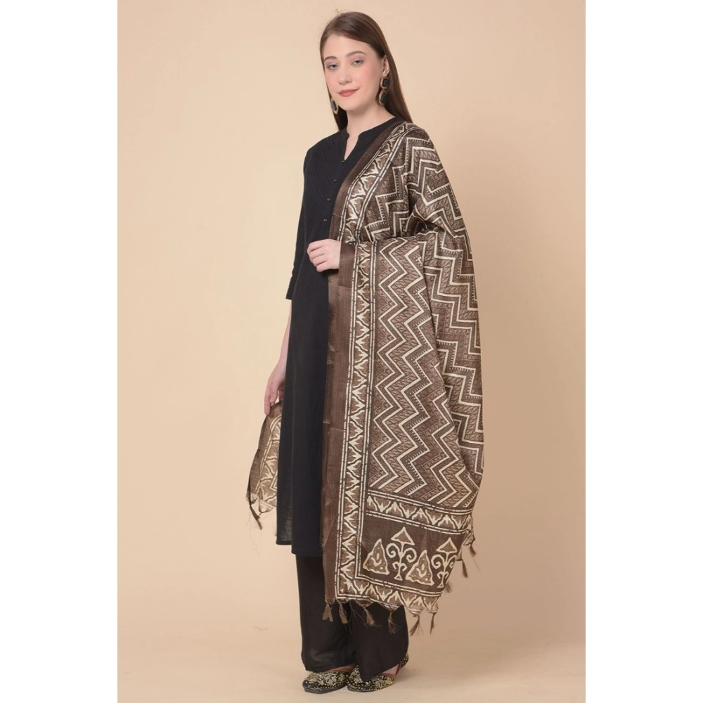 Women's Art Silk Printed Dupatta (Brown, Length:?2.25 to 2.50 Mtr) - Image 2